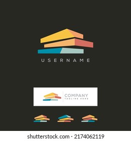 New Modern Colorful Real Estate Building Abstract Logo, , Building, Construction Working Industry concept Icon. Residential Contractor, General Contractor and Commercial Office Property business logos