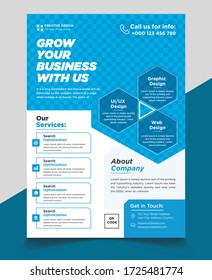 New Modern Corporate Business Flyer Template. Geometric shape Full Editable.Corporate Flyer Design