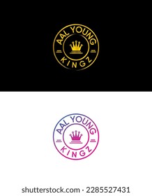 New modern creative AAA young kings vector logo template 