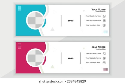 New Modern Creative Vector Email Signature Design Template