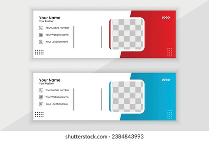 New Modern Creative Vector Email Signature Design template