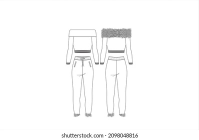 New Modern Crop top Vector