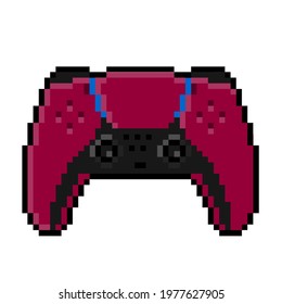 New Modern Current Generation Wireless Video Game Console Controller Cosmic Red 8bit Pixel Art