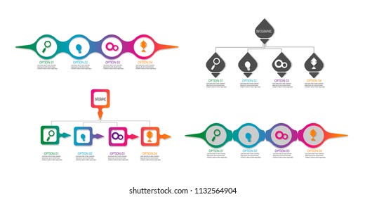 New Modern data chart infographic timeline flowchart design vector