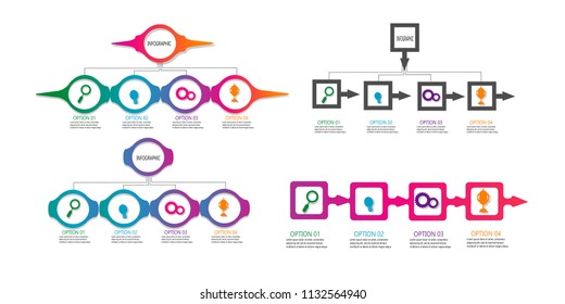 New Modern data chart infographic timeline flowchart design vector