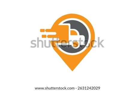 New Modern Delivery Car Location Logo vector
