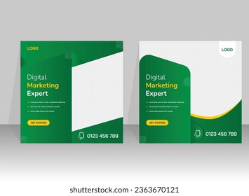 New and Modern Digital marketing expert instagram and social media banner template design.