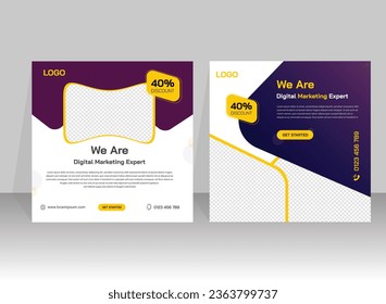 New and Modern Digital marketing expert instagram and social media banner template design.