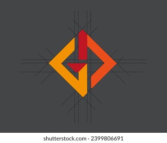 NEW MODERN double g logo design initial  Premium Vector