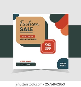 New Modern Fashion sale social media post template