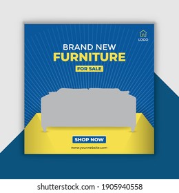 New Modern Furniture sale promotion social media banner template