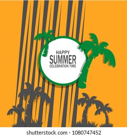 new modern happy summer celebration time banner background flyer template illustration vector
