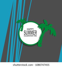 new modern happy summer celebration time banner background flyer template illustration vector