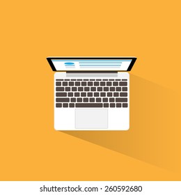 new modern laptop computer icon flat design vector illustration