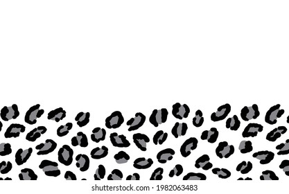 Neue, moderne Leoparden, schwarz-weißer Hintergrund. Ornament der stilisierten Tierhaut. Abstrakte geometrische Vektorgrafik für Broschüre, Banner, Website, Poster, Karte, Postkarte, Tapete. Kopiert Platz.