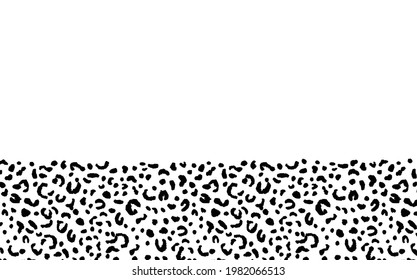New modern leopard black and white background. Ornament of stylized animal skin. Abstract geometric vector illustration for leaflet, banner, website, poster, card, postcard, wallpaper. Copy space.