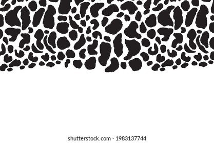 New modern leopard black and white background. Ornament of stylized animal skin. Abstract geometric vector illustration for leaflet, banner, website, poster, card, postcard, wallpaper. Copy space.