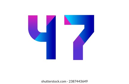 New Modern Number Blue Purple Teen Logo