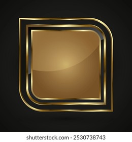 New modern of premium gold button design in Luxury and gold button with premium stoked vector web button design, a metallic button style sheen at the center vector.