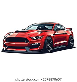 New modern Red and black muscle car illustration vector design