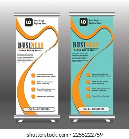 New Modern Roll Up Banner Design Template, Stand Banner Abstract Design