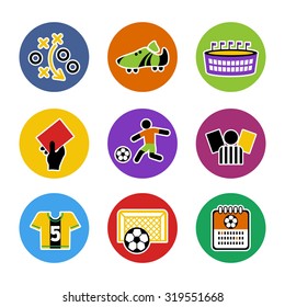 New modern soccer icons. EPS10 flat design vector.