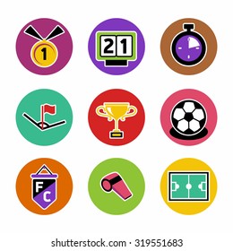 New modern soccer icons. EPS10 flat design vector.