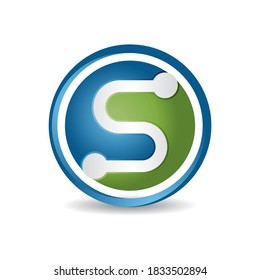 nuevo diseño moderno de tecnología deportiva inicial S Letra diseño de logo vector gráfico ilustraciones