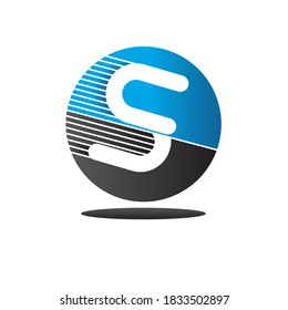 new modern sporty tech initial S Letter logo design vector graphic concept illustrations