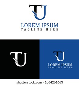 nuevo diseño de estilo moderno del concepto inicial de elemento gráfico vectorial del logotipo T Letter U