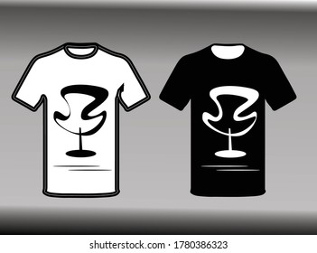 new modern t shirt design with chair icon.
