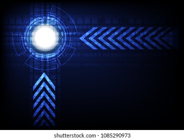 New modern technology abstract background. Modern technology style creation in the middle of abstract background image. white dark blue minimal technology background. Arrow new concept technology