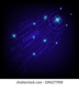 New modern technology abstract background. Modern technology style of global in the middle of abstract background image. white dark blue minimal technology background. Binary number background. 
