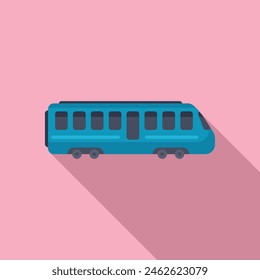 New modern train icon flat vector. Security journey. Side view move