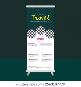 New  modern travel roll up banner with template 