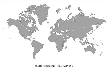 New modern world map, silhouettes world map, modern world map graphic, Countries Silhouettes Stock Illustrations, Vectors