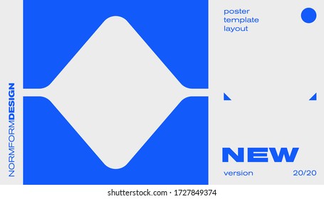 New modernism aesthetics in vector poster design cards. Brutalism inspired graphics in web template layouts made with abstract geometric shapes, useful for poster art, website headers, digital prints.