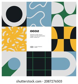 New modernism aesthetics in vector poster design cards. Brutalism inspired graphics in web template layouts made with abstract geometric shapes, useful for poster art, website headers, digital prints.