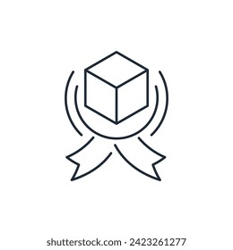 New modified and improved product. Recognized as the best.Vector linear icon isolated on white background.