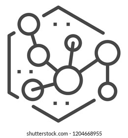 New molecule icon. Outline new molecule vector icon for web design isolated on white background
