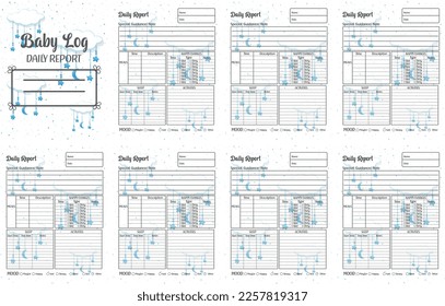 New Mom Baby Tracker. Baby Daily Log Template