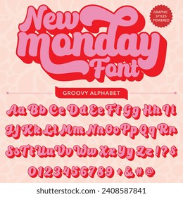 New monday typography retro Font template