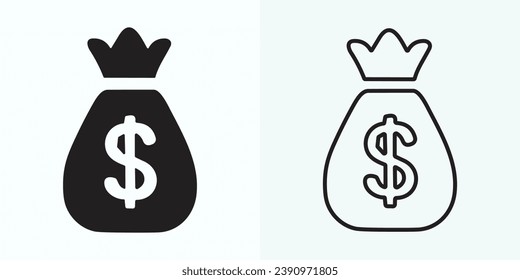 New Money bag icon Vector