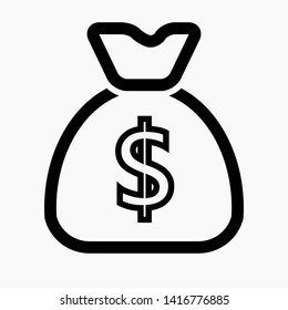 New money bag vector icon sign symbol.