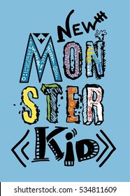 New Monster Kidtshirt Print Poster Vector Stock Vector Royalty Free