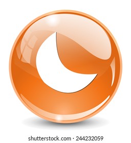 new moon, crescent button 