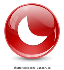 new moon, crescent button 
