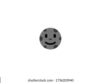 New Moon Face, Smile Face vector flat icon. Isolated Moon Cycle, Lunar phases  emoji illustration