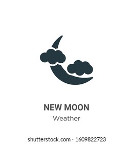 New moon glyph icon vector on white background. Flat vector new moon icon symbol sign from modern weather collection for mobile concept and web apps design.