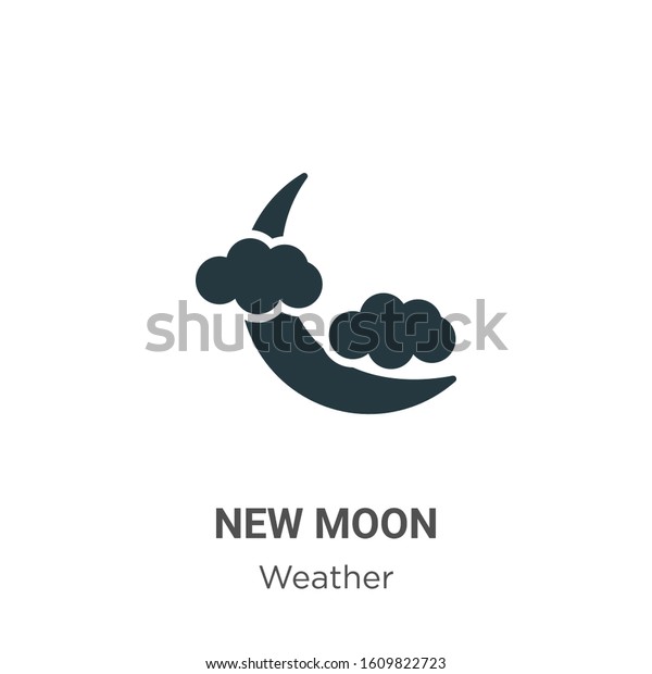New moon glyph icon vector on white\
background. Flat vector new moon icon symbol sign from modern\
weather collection for mobile concept and web apps\
design.
